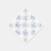 Classic Blue Flowers Pattern French blue toile Serviette (Ecke)