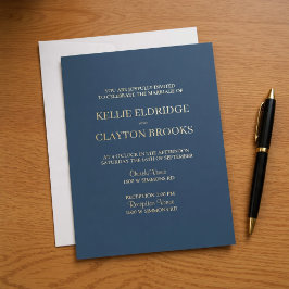 Classic Blue Forever Love Wedding Einladung