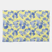 Classic Blue French Toile Deer Forest Pattern Geschirrtuch (Horizontal)