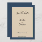 Classic Blue Gerahmt Save the Date (Vorne/Hinten)