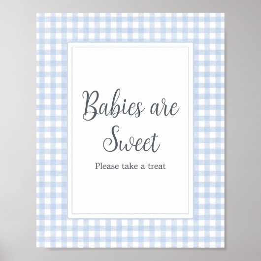Classic Blue Gingham Babies sind süß Poster (Vorne)
