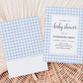 Classic Blue Gingham Baby Shower Einladung