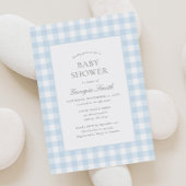 Classic Blue Gingham Boy Baby Shower Einladung