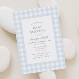 Classic Blue Gingham Boy Baby Shower Einladung
