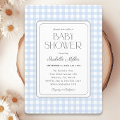 Classic Blue Gingham Boy Baby Shower Einladung