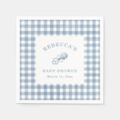 Classic Blue Gingham Boy Baby Shower Serviette (Vorderseite)