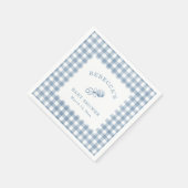 Classic Blue Gingham Boy Baby Shower Serviette (Ecke)