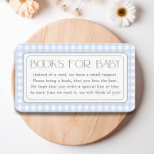 Classic Blue Gingham Boy Books for Baby Shower