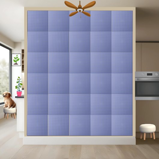 Classic Blue Gingham Checkered Keramik Tile Fliese
