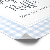 Classic Blue Gingham Diaper Raffle Poster (Ecke)