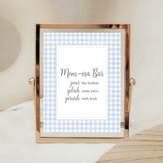 Classic Blue Gingham Mama Osa Bar Poster