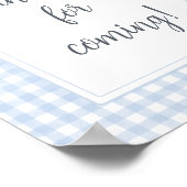 Classic Blue Gingham Vielen Dank für Ihr Kommen Poster (Ecke)