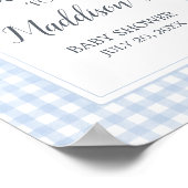 Classic Blue Gingham Willkommen Poster (Ecke)