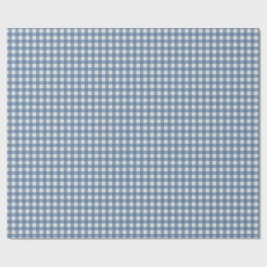 Classic Blue Gingham Wrapping Paper Geschenkpapier (Flach)