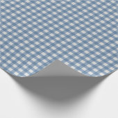 Classic Blue Gingham Wrapping Paper Geschenkpapier (Ecke)