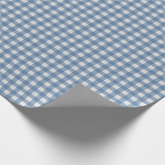 Classic Blue Gingham Wrapping Paper Geschenkpapier (Ecke)