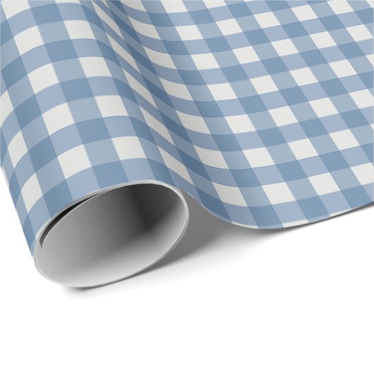 Classic Blue Gingham Wrapping Paper Geschenkpapier (Rolleneckpunkt)
