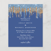 Classic Blue Gold Dripping Glitzer Wedding (Vorderseite)