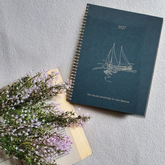 Classic Blue Gold Inspirational Sailing  Planer