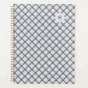 Classic Blue Gray Kariert mit Monogramm Planer