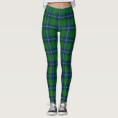 Classic Blue Green Christmas Tartan Kariertes Must Leggings (Vorderseite)