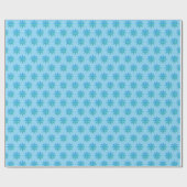Classic Blue Green Snowflake Pattern on Blue Geschenkpapier (Flach)