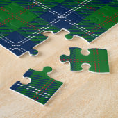 Classic Blue Green Tartan Kariert Personalisiert Puzzle (Seite)