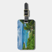 Classic Blue Hawaii Tropical Island Sea Palms Gepäckanhänger (Vorderseite vertikal)