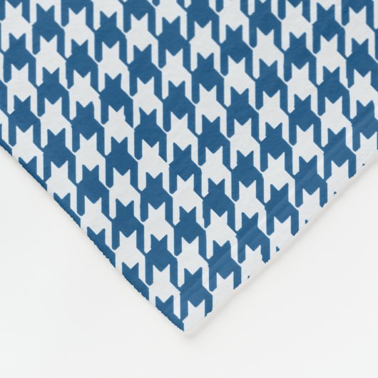 Classic Blue Houndstooth, Teddy Bear, Fleecedecke (Ecke)