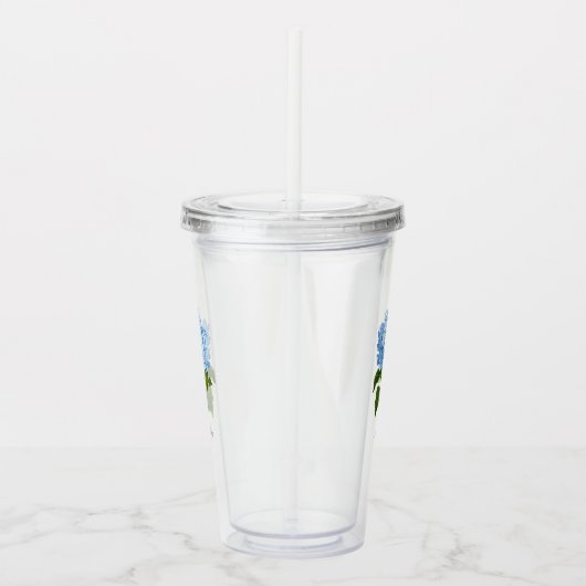 Classic Blue Hydrangea Blume mit Name Acryltrinkbecher (Rechts)