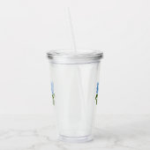 Classic Blue Hydrangea Blume mit Name Acryltrinkbecher (Links)