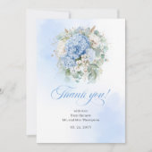 Classic Blue Hydrangea Eucalyptus thank you card Dankeskarte (Vorderseite)