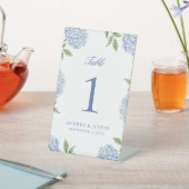 Classic Blue Hydrangea Flower Table Number Sockelschild (In SItu)