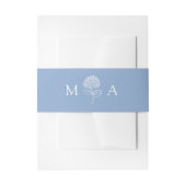Classic Blue Hydrangea Monogram Wedding Einladungsbanderole (Vorderseite Beispiel)