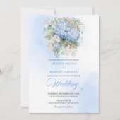 Classic Blue Hydrangea Watercolor Wedding Invitе Einladung (Vorderseite)