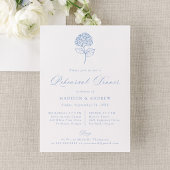 Classic Blue Hydrangea Wedding Rehearsal Dinner Einladung