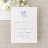 Classic Blue Hydrangea Wedding Save The Date