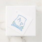 Classic Blue Hydrangeas Monogram Wedding Wappen Geschenkanhänger (Beispiel)