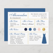 Classic Blue Imitate Gold Bridesmaid Information C (Vorne/Hinten)