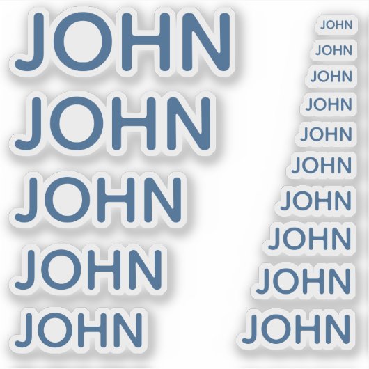 Classic Blue Individuelle Name 15 Sizes Simple Joh Aufkleber (Vorderseite)