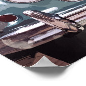 Classic Blue Jaguar Sedan Poster (Ecke)