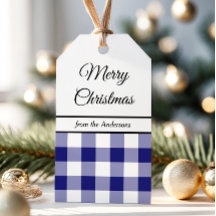 Classic Blue Kariert Frohe Weihnachten