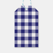 Classic Blue Kariert Frohe Weihnachten Geschenkanhänger (Rückseite)