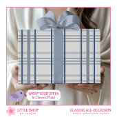 Classic Blue Kariert Geschenkpapier