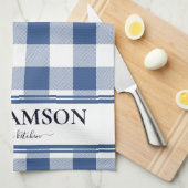 Classic Blue Kariert Geschirrtuch (Viertel Falte)