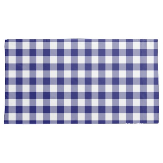 Classic Blue Kariert Gingham Pattern Kissenbezug (Vorderseite-Rechts)