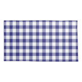 Classic Blue Kariert Gingham Pattern Kissenbezug (Rückseite-Links)