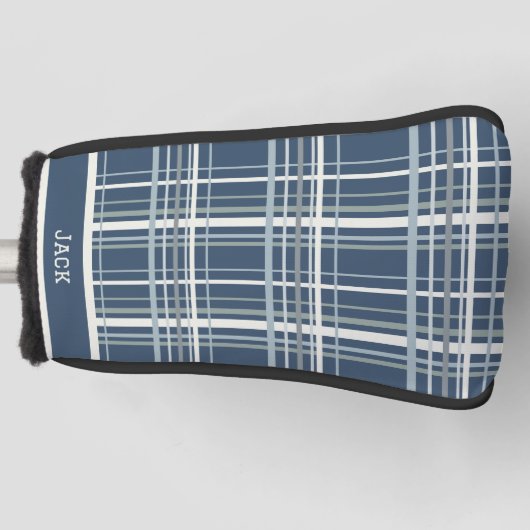 Classic Blue Kariert Golf Head Cover Headcover (Vorderseite)