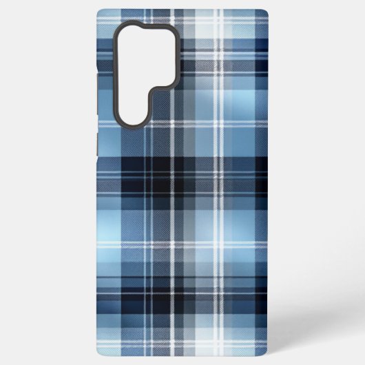 Classic Blue Kariert Pattern - Trendy Tartan Desig Samsung Galaxy Hülle (Rückseite)