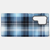 Classic Blue Kariert Pattern - Trendy Tartan Desig Samsung Galaxy Hülle (Rückseite (Horizontal))